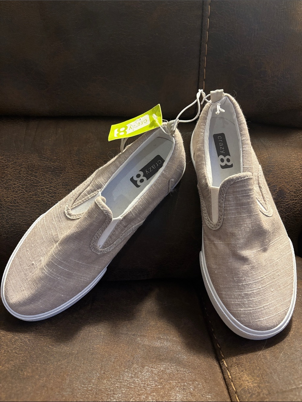 Crazy 8 boys size 3 or size 4 slip on sneakers, Brand New